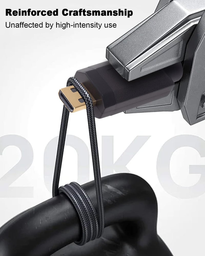 Duttek Micro HDMI to HDMI Coiled Cable 1FT-4FT, 4K@60Hz HDMI to Micro HDMI Adapter Cable Extreme Slim/Thin, 3D for Camera, DSLRs, Camcorders, Portable Screens, Raspberry Pi 5 4, GoPro Hero 7/6 - Image 4